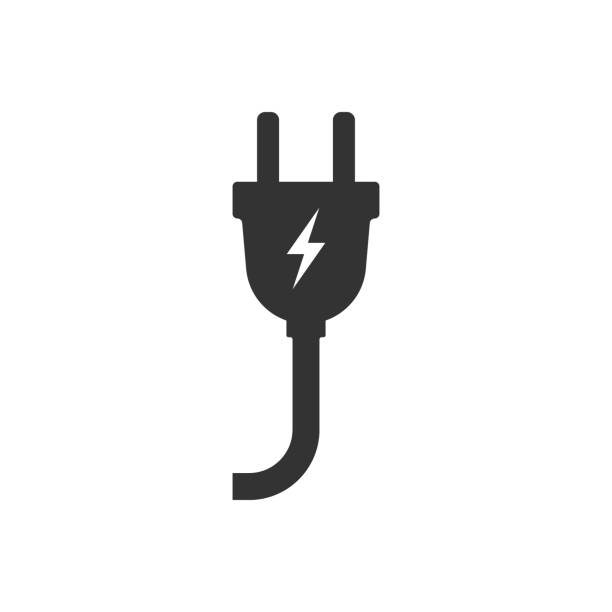 illustrazioni stock, clip art, cartoni animati e icone di tendenza di icona della spina elettrica. illustrazione vettoriale. - power line