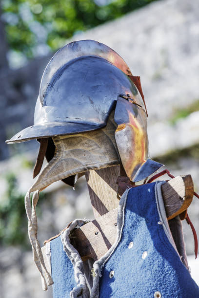 istock close up on a medieval helmet and plastron 914141518