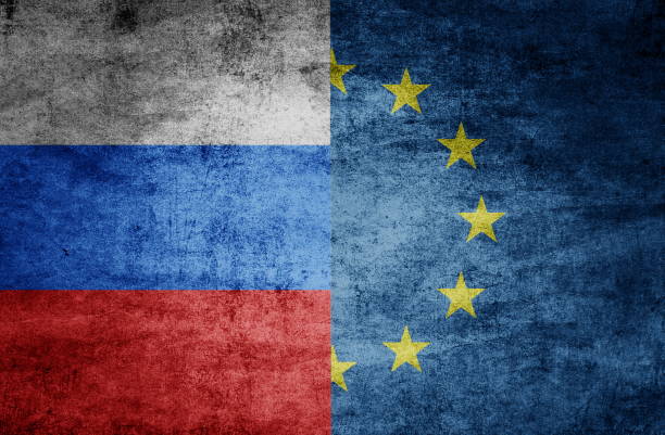 istock Euro country relations. Flags on textured background 914142406