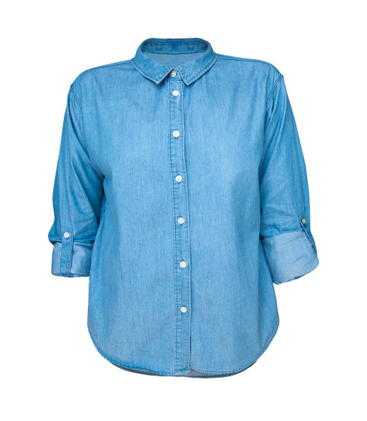 istock blue jean shirt isolated on black background 914144730