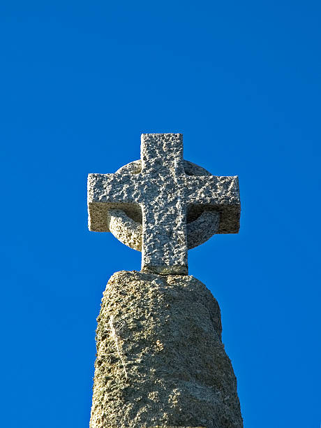 stone cross stock photo