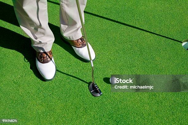 Golf Player Trying To Make The Putt Stock Photo - Download Image Now - Putting - Golf, Close To, Golf Ball