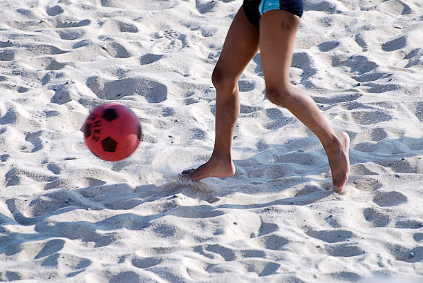 beach soccer stock photo