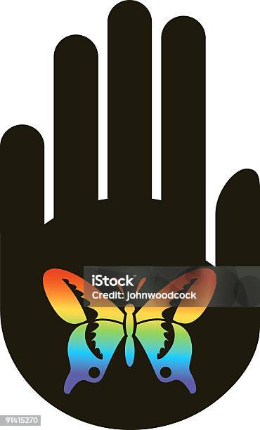 Hand With Butterfly Stock Illustration - Download Image Now - Animal Wildlife, Butterfly - Insect, Color Image