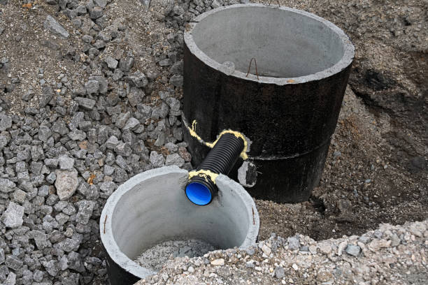istock Concrete rings for a storm water drain system 914172450