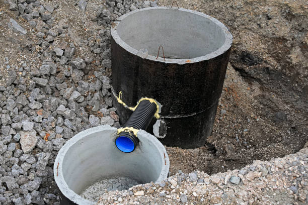 istock Concrete rings for a storm water drain system 914172462