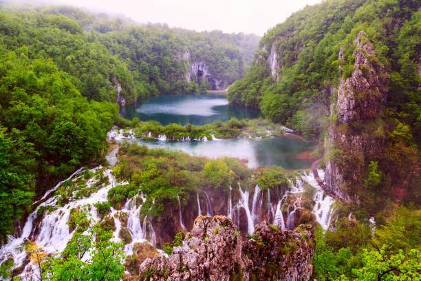 istock Rainy day in Plitvice national park 914176192