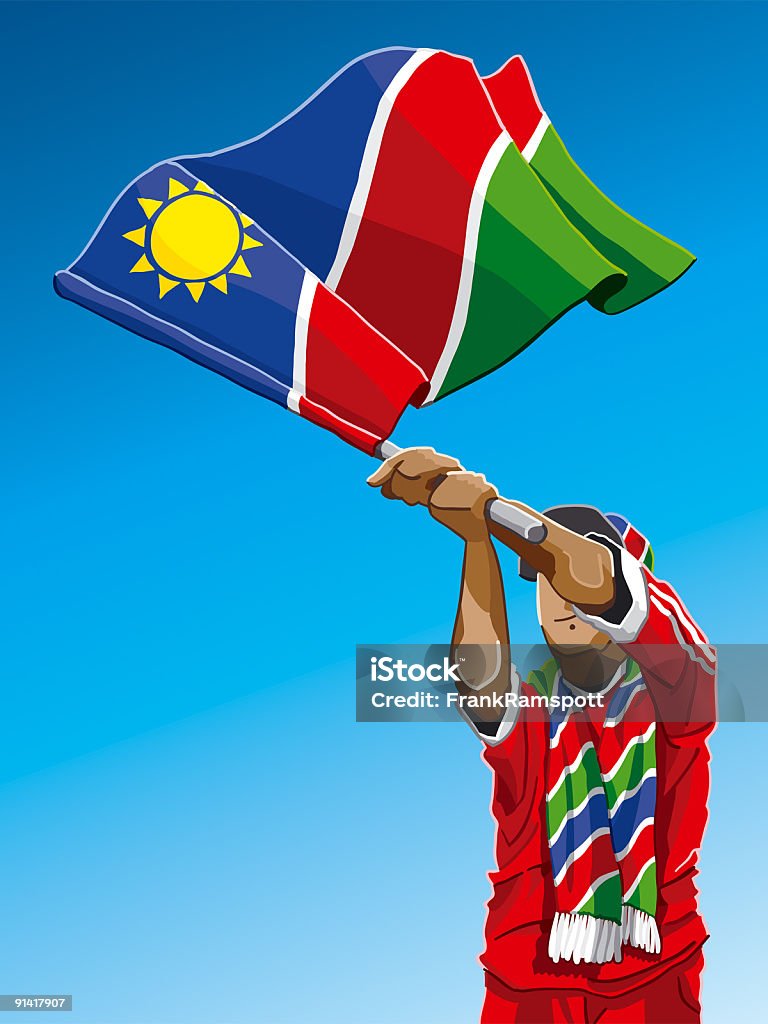 Namibia agitando de fútbol de bandera - Ilustración de stock de Aclamar libre de derechos