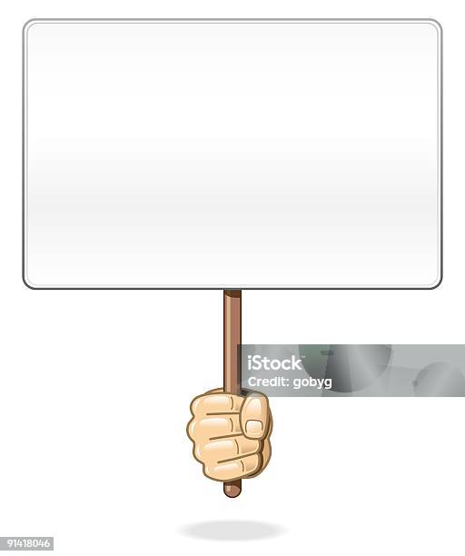 Hand Holding Blank Board Stock Illustration - Download Image Now - Advertisement, Announcement Message, Banner - Sign