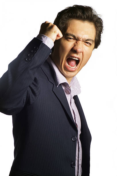 Dobry Patrząc Biznesmen krzyczy – zdjęcie