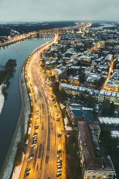 istock High Angle View Of Illuminated Road Against Sky 914191622