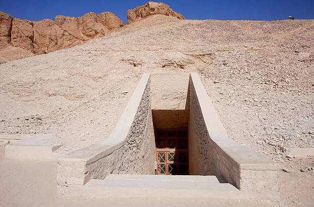 El Minya, Egypt - 03 Mar 2017: The ruins of the temple in the desert close El Minya, Egypt
