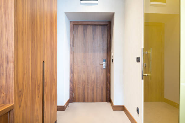 istock Corridor with closet in hotel room 914214178