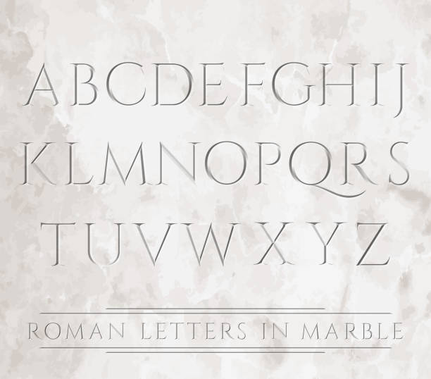 ilustrações, clipart, desenhos animados e ícones de 3647 todas letras romanas - roman
