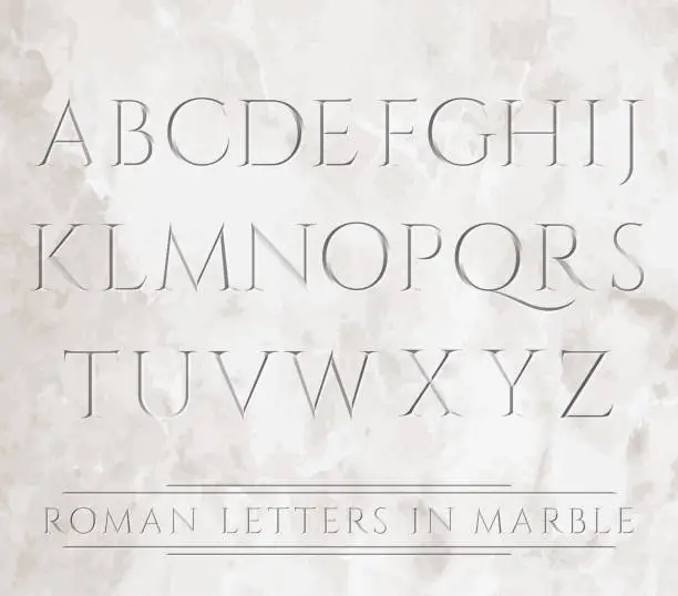Vector illustration of 3647 all roman letters