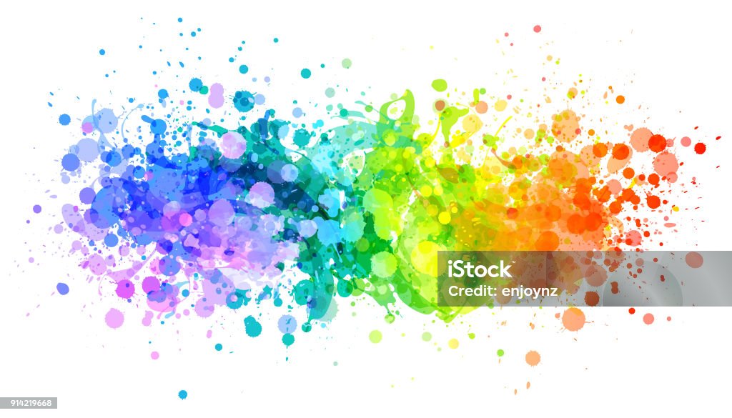 Bright rainbow paint splash vector Bright rainbow splashing liquid paint background Paint stock vector