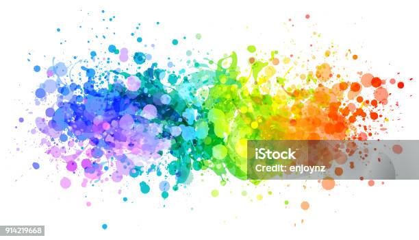 Bright Rainbow Paint Splash Vector Stock Illustration - Download Image Now - Paint, Watercolor Paints, Watercolor Painting