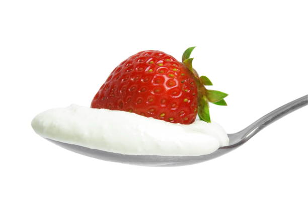 istock Close-Up Of Strawberries In Spoon Over White Background 914231936