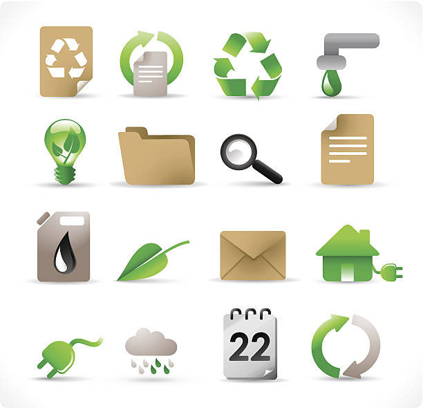 ecology icons vector art illustration