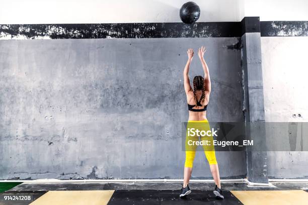 Sporty Athletic Woman In Gym Gym Stock Photo - Download Image Now - Cross Training, Model - Object, Gym