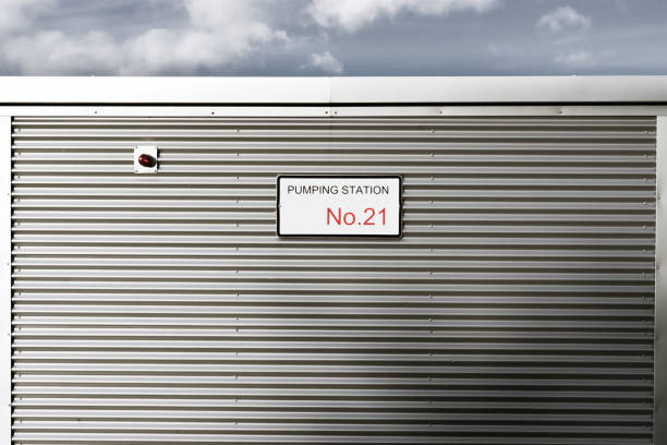 istock Corrugated steel housing for a pumping station 914241522