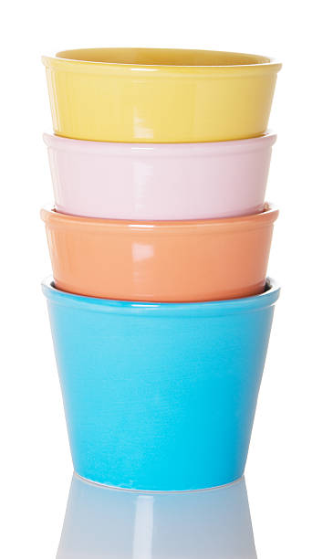 istock Stack of Colorful Flower Pots 91424958