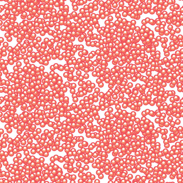 레드 캐 비어 원활한 벡터 그려진된 패턴 - caviar stock illustrations