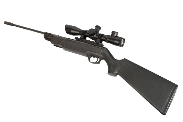 istock pneumatic air rifle with scope sight isolated on white background 914260518