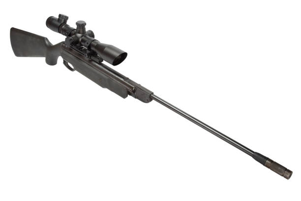 istock pneumatic air rifle with scope sight isolated on white background 914260882