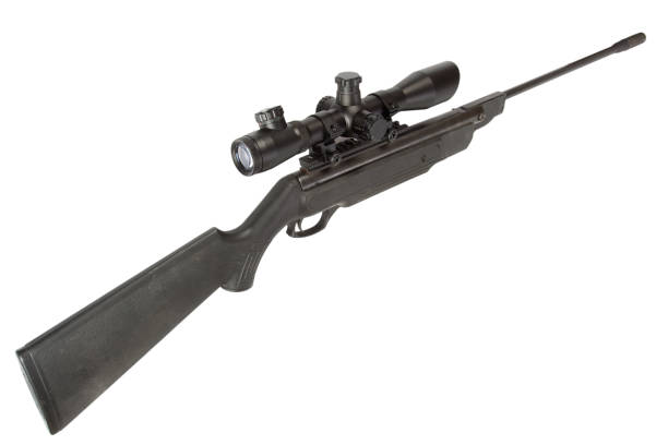 istock pneumatic air rifle with scope sight isolated on white background 914261274