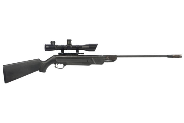 istock pneumatic air rifle with scope sight isolated on white background 914261364