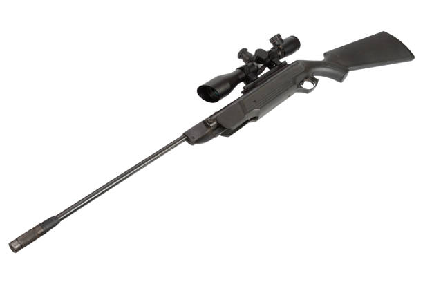 istock pneumatic air rifle with scope sight isolated on white background 914261376