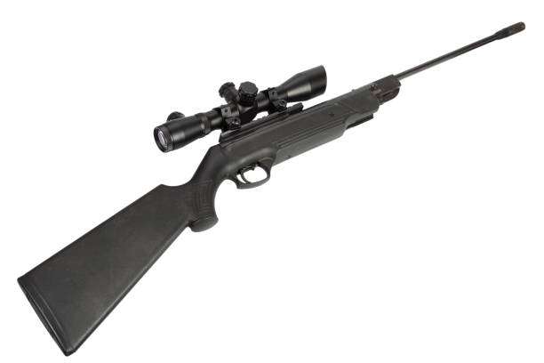 istock pneumatic air rifle with scope sight isolated on white background 914261502