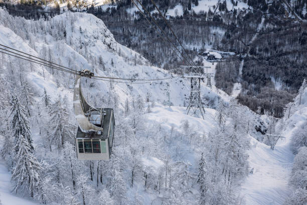 istock Cable car lift near Vogel ski center 914275692