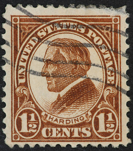 warren harding - president postage stamp profile usa photos et images de collection