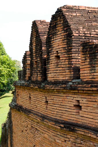 Old city wall in the northern Thai city of Chiang Mai.