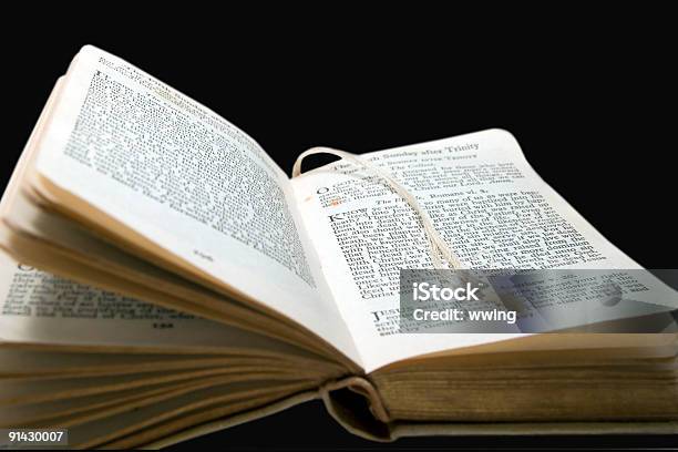 Closeup Of An Open Vintage Missal With A String Placeholder Stock Photo - Download Image Now