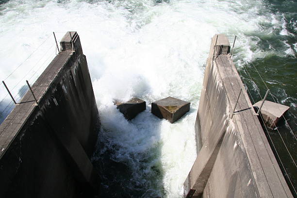 istock Hydro electric dam release of water 91430781
