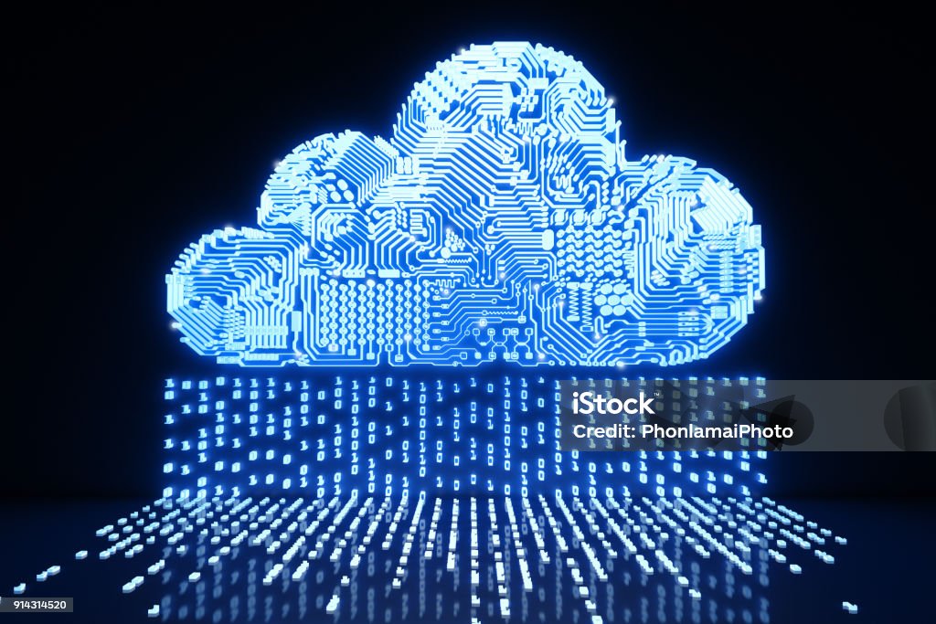 cloud computing technology 3d rendering circuit cloud for cloud computing technology Cloud Computing Stock Photo