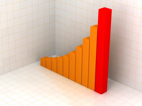 Arrow growth graph, 3d icon