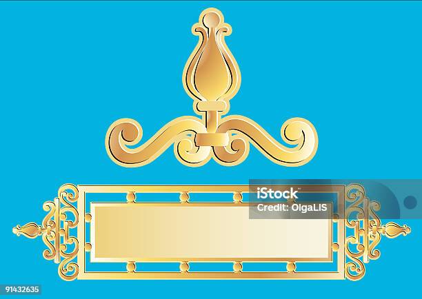 Ouro Vector Painel - Arte vetorial de stock e mais imagens de Arte - Arte, Artigo de Decoração, Curva - Forma