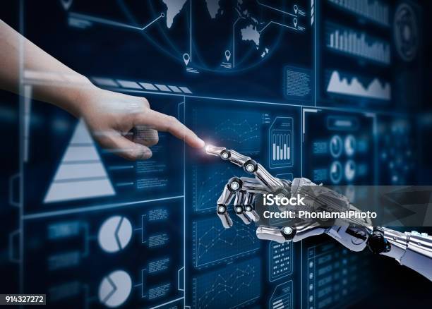 Roboter Verbinden Menschen Stockfoto und mehr Bilder von Menschen - Menschen, Maschinenteil - Ausrüstung und Geräte, Künstliche Intelligenz