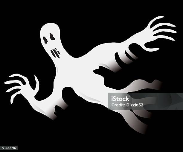 Assustadora Dia Das Bruxas Fantasma - Arte vetorial de stock e mais imagens de Fantasma - Fantasma, Dia das Bruxas, Assustador