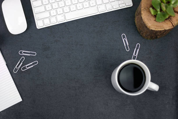 istock Business Desk with Black Background 914328078
