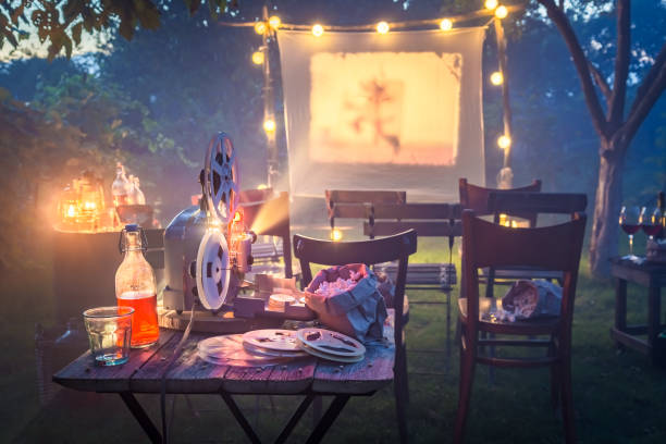 istock Small cinema with old analog films in the evening 914333628