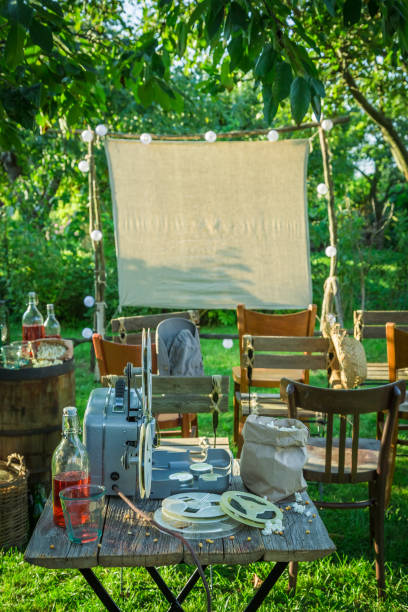 istock Summer cinema with old analog films in the evening 914333720