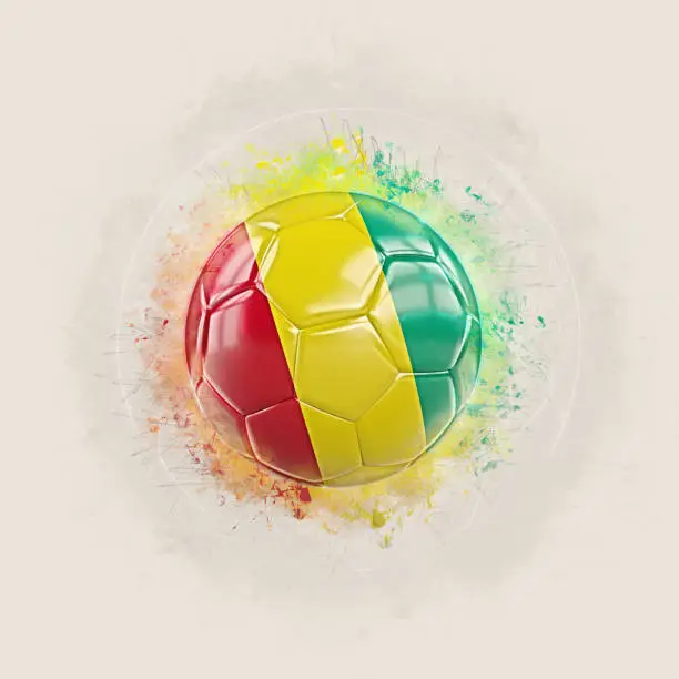 Photo of Grunge football with flag of guinea