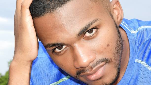 Fashionable Unshaven Black Male