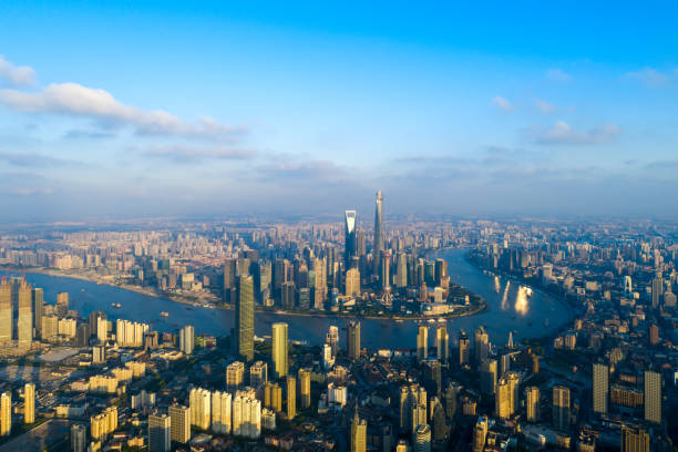 istock Panoramic skyline of Shanghai, aerial view. 914342754