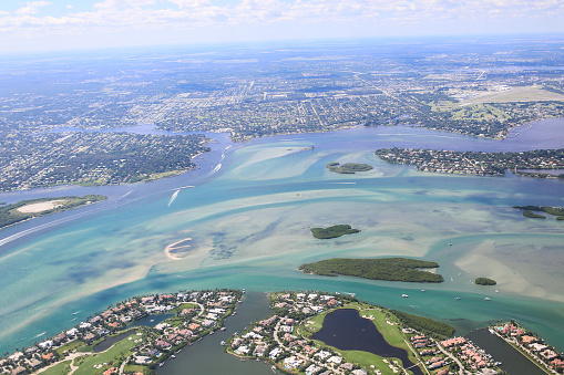 Aerial View of Eastern South Florida Coastline.